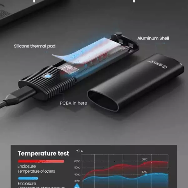 Boitier SSD ORICO USB3.2 Gen2 Type-C M.2 NVMe PWM2 – Image 2