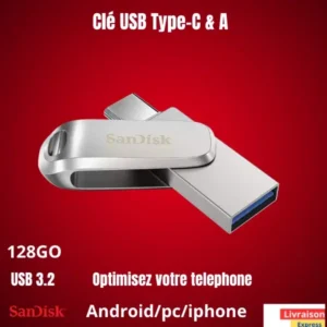 Clé USB Type-C™ SanDisk Ultra Dual Drive Luxe 128GO