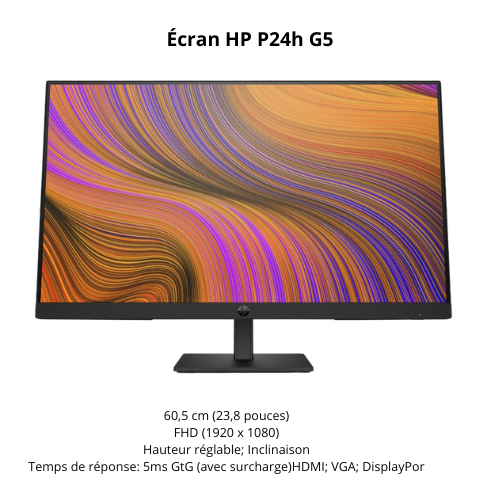 Écran FHD HP P24h G5 (64W34AF)