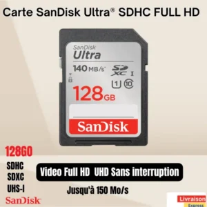Carte SanDisk Ultra 128GO SDHC™ , SDCARD SDXC™ UHS-I Full HD