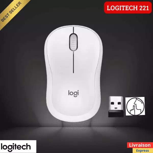 Souris Logitech M221 – Sans fil 2.4 GHz silencieuse