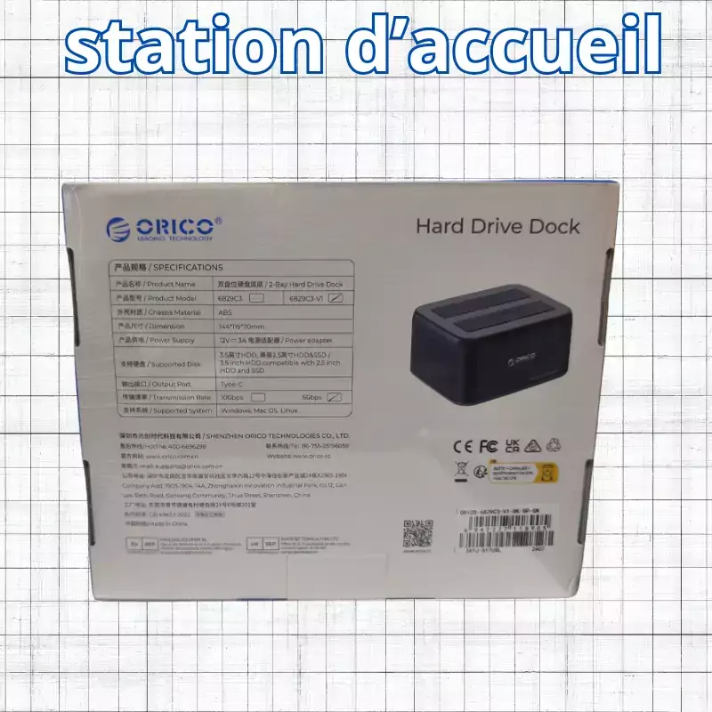 ORICO Station d'accueil 2,5« /3,5 » SATA HDD/SSD – Image 3