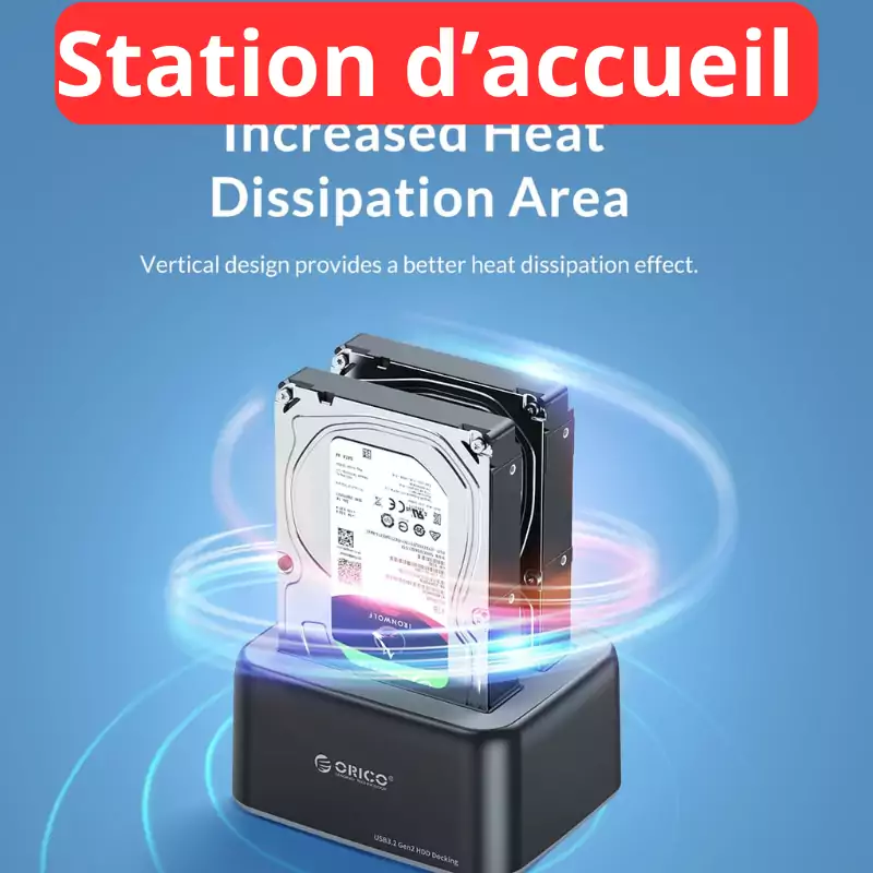 ORICO Station d'accueil 2,5« /3,5 » SATA HDD/SSD – Image 4