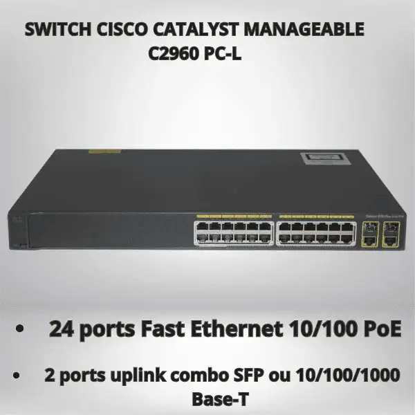 Switch Manageable Cisco Catalyst WS-C2960+24PC-L – 24 Ports PoE
