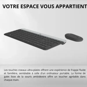 Ensemble clavier et souris sans fil ultra-fin MK470 AZERTY