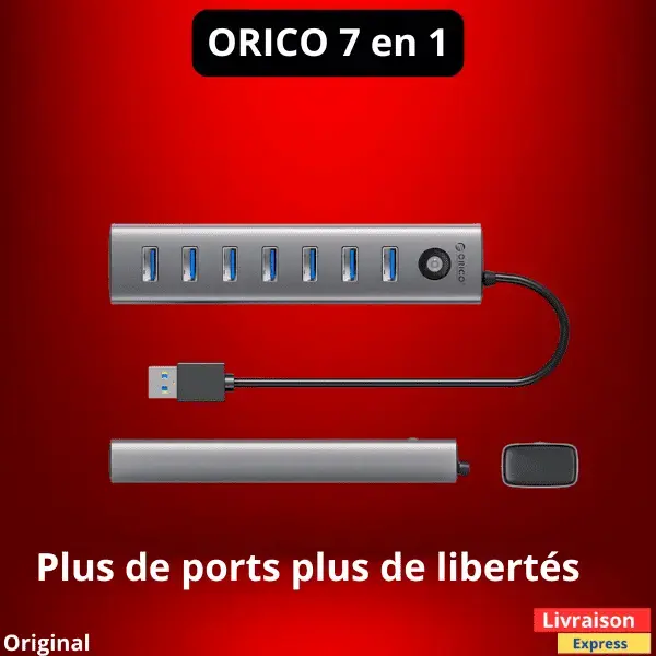 Hub USB A 3.0 à 7 Ports | ORICO CL7U-U3 – Image 2