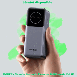 UGREEN Nexode Batterie Externe 12000mAh 100W Charge Rapide PD pour Ordinateur Portable et iPhone