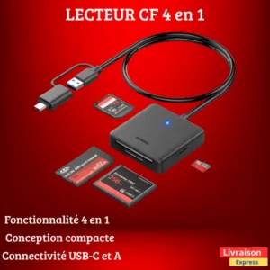 Adaptateur de lecteur de carte CF USB-C vers SD Micro SD MS BENFEI 4 en 1