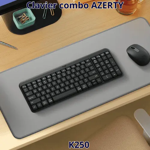 Clavier Bluetooth Logitech K250 Compact AZERTY – Sans fil – Pavé numérique