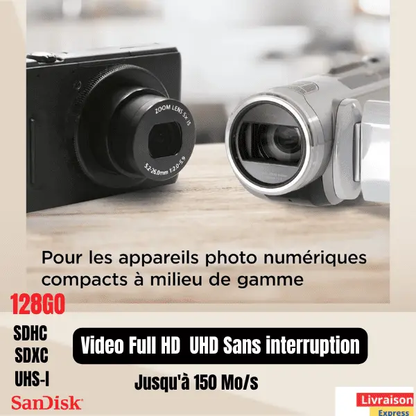 Carte SanDisk Ultra 128GO SDHC™ , SDCARD SDXC™ UHS-I Full HD – Image 2