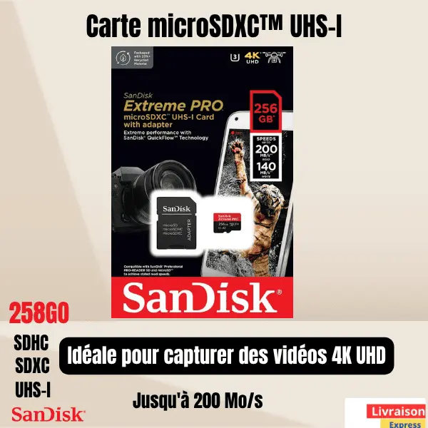 CARTE microSDXC™ SanDisk Extreme PRO 256GO