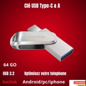 Clé USB Type-C™ SanDisk Ultra Dual Drive Luxe 64GO