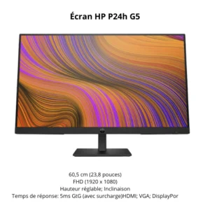 Écran HP P24h G5 23,8" IPS Full HD 75Hz HDMI DisplayPort VGA