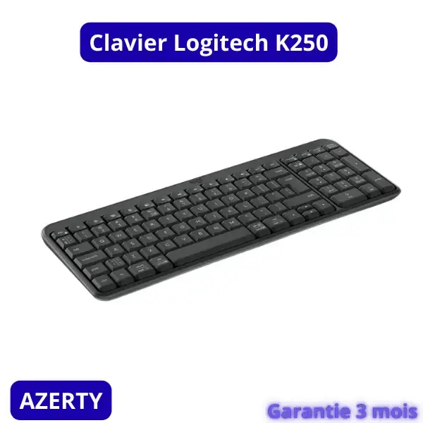 Clavier Bluetooth sans fil compact Logitech K250 AZERTY avec pavé numérique