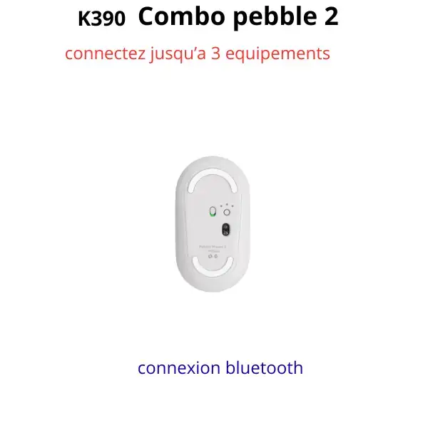 Logitech Pebble 2 Combo Bluetooth – Clavier & Souris Sans Fil Blanc – Image 2