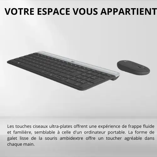 Ensemble clavier et souris sans fil ultra-fin MK470 AZERTY