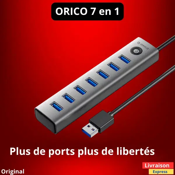 Hub USB A 3.0 à 7 Ports | ORICO CL7U-U3
